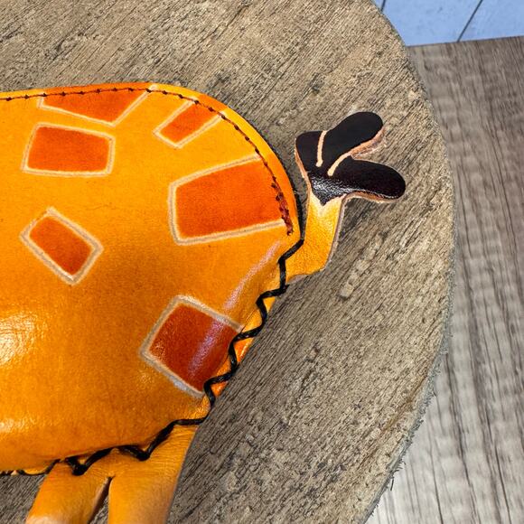 Genuine Leather Giraffe Wristlet Wallet Leather Zoo Coin Purse NEW FAST SHIP - Picture 4 of 11